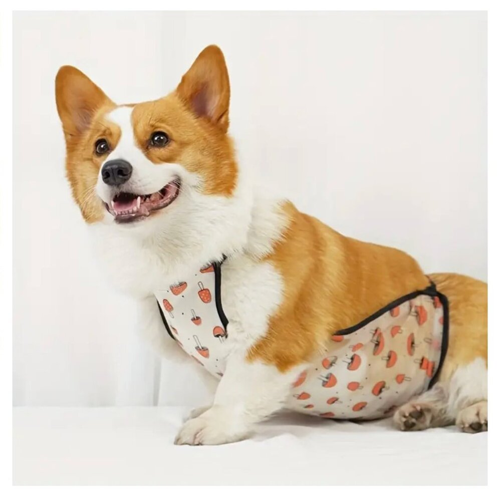 Cute Mushroom Dog Belly Band, Adjustable Waterproof Dog Sterilization Clothes